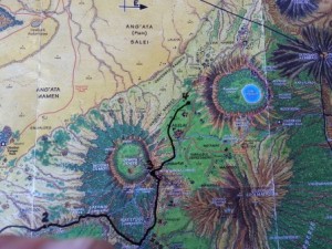map of the route for day 4 of the Tanzania Highland Challenge